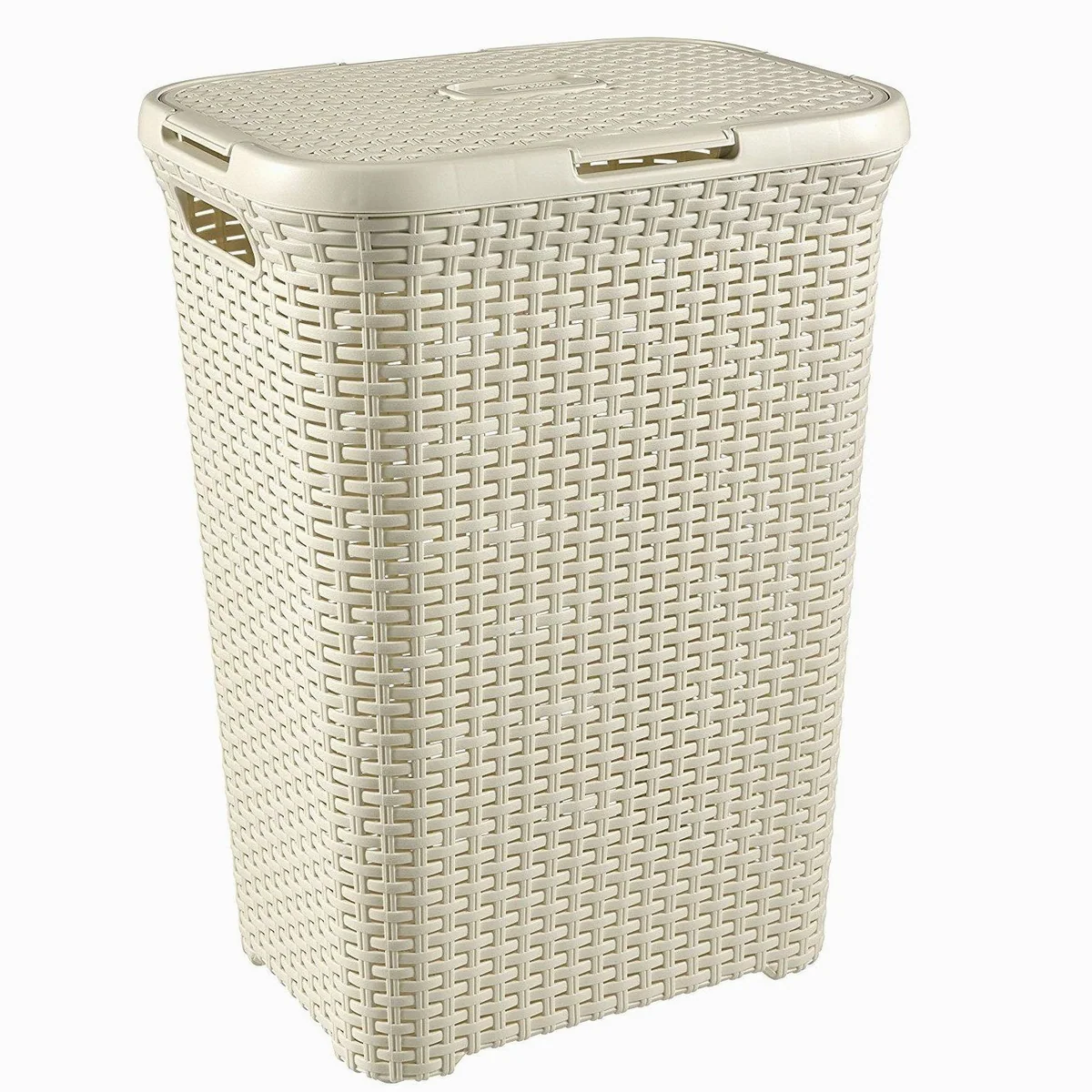 Curver Wäschekorb Natural Style 60L, elegant, belüftet, leicht zu reinigen