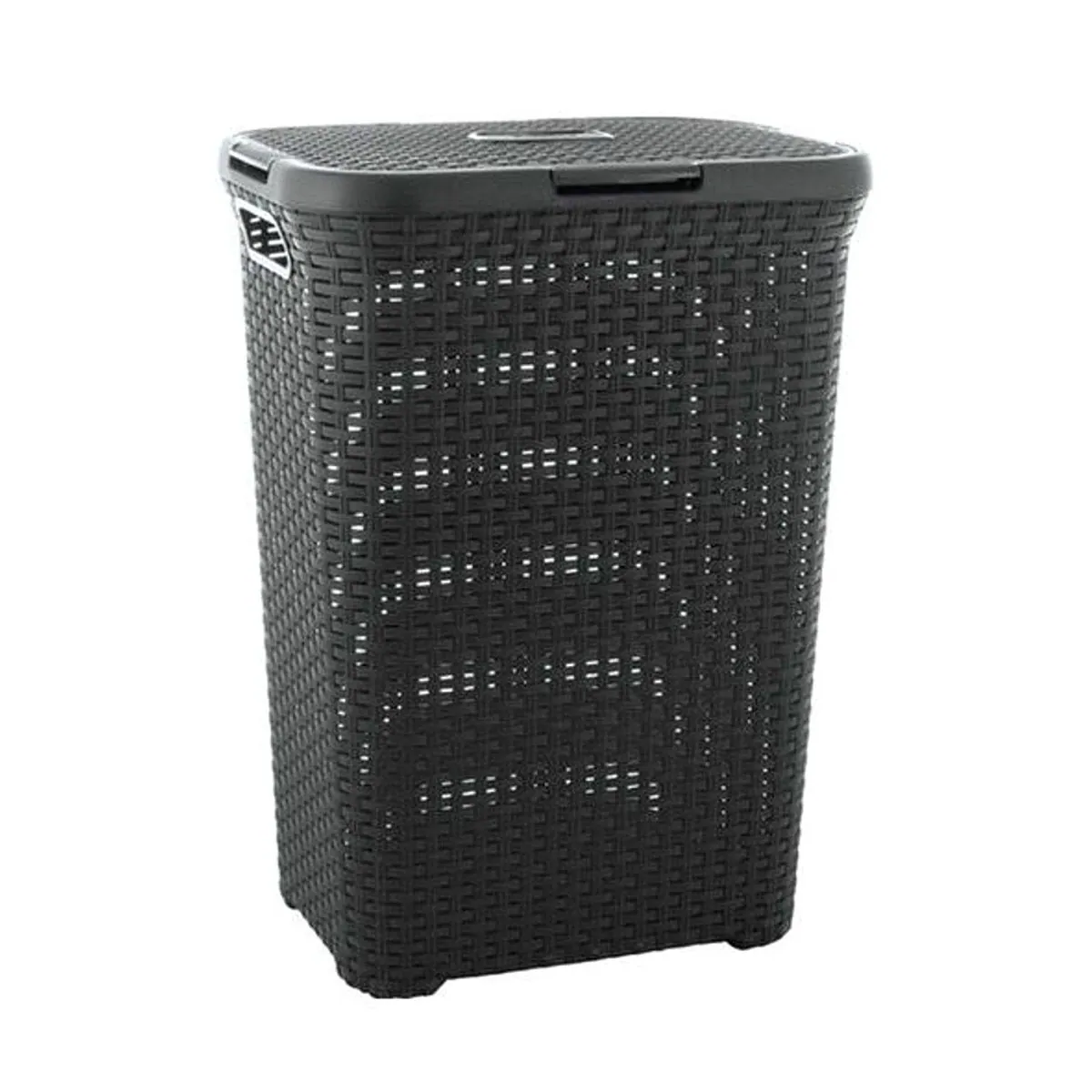 Curver Wäschekorb Natural Style 40L, elegante Rattan-Optik, belüftet und leicht zu reinigen