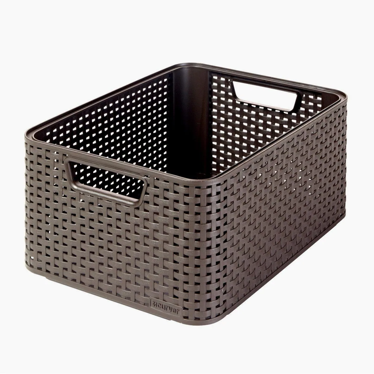 Curver Style M Aufbewahrungskorb, 18L, vielseitig, dunkelbraun, Rattan-Optik