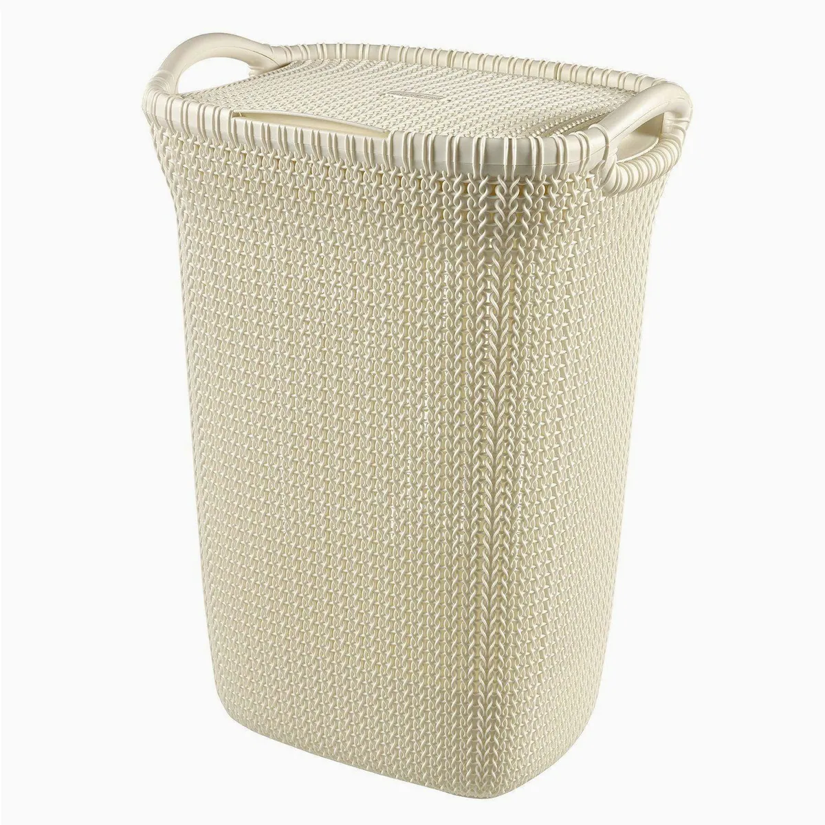 Curver Knit Wäschekorb, 57 l Fassungsvermögen, durchbrochenes Design