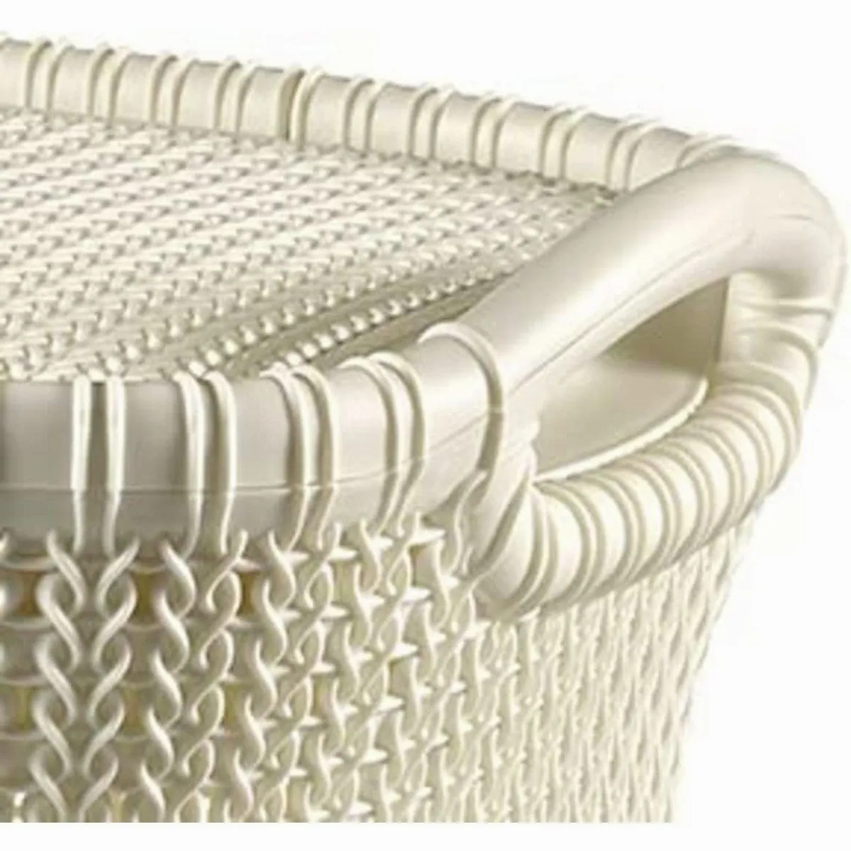 Curver Knit Wäschekorb, 57 l Fassungsvermögen, durchbrochenes Design 2