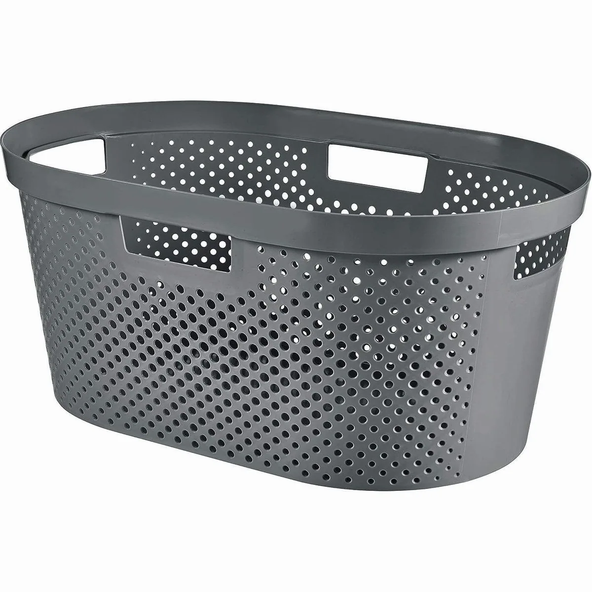 Curver Wäschekorb Infinity Recycled 40L, 4 Griffe, 100% recycelter Kunststoff