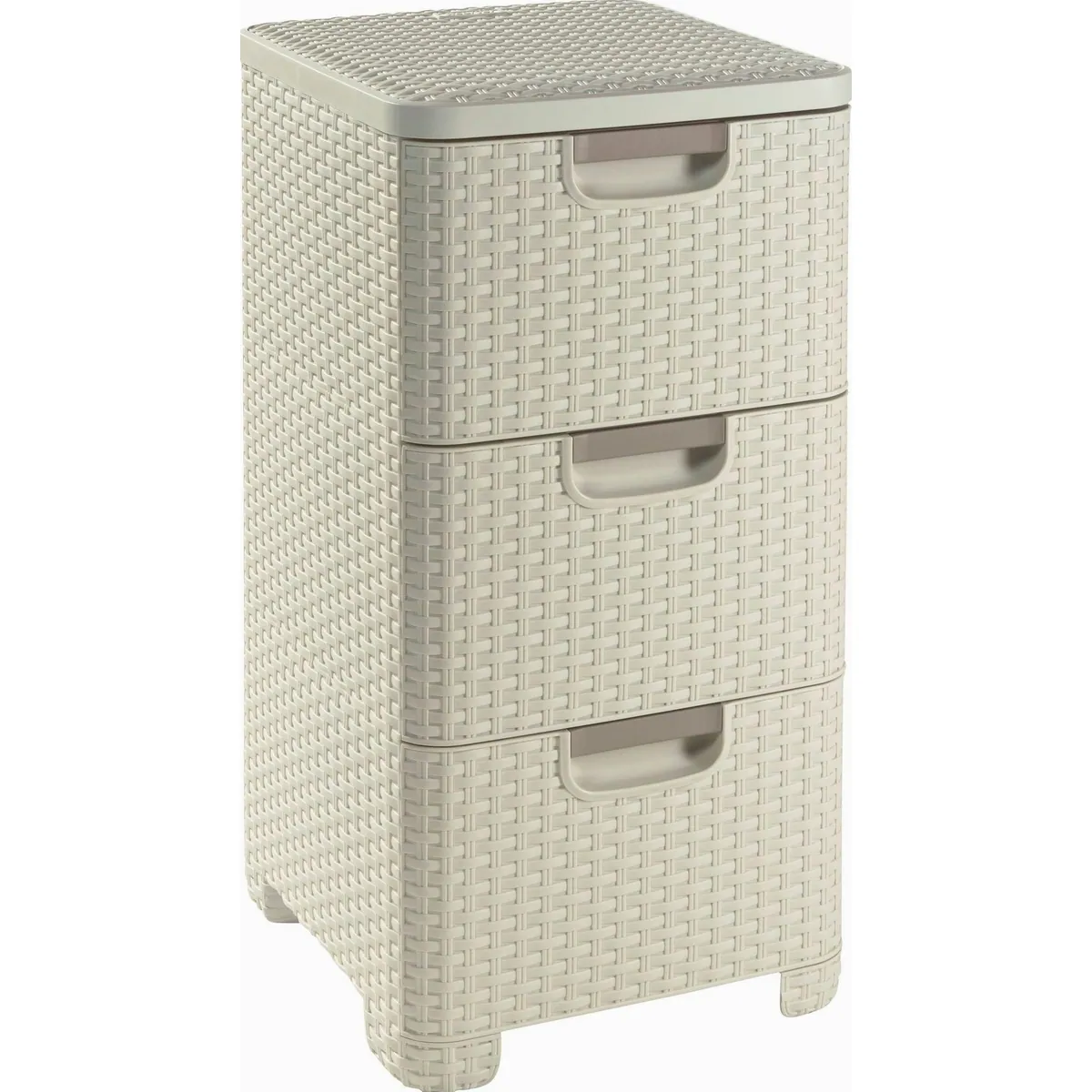Curver Schubladenturm STYLE, creme, mit 3 praktischen Schubladen
