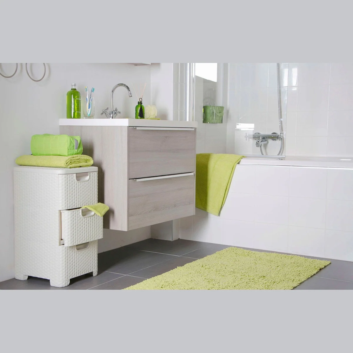 Curver Schubladenturm STYLE, creme, mit 3 praktischen Schubladen 3