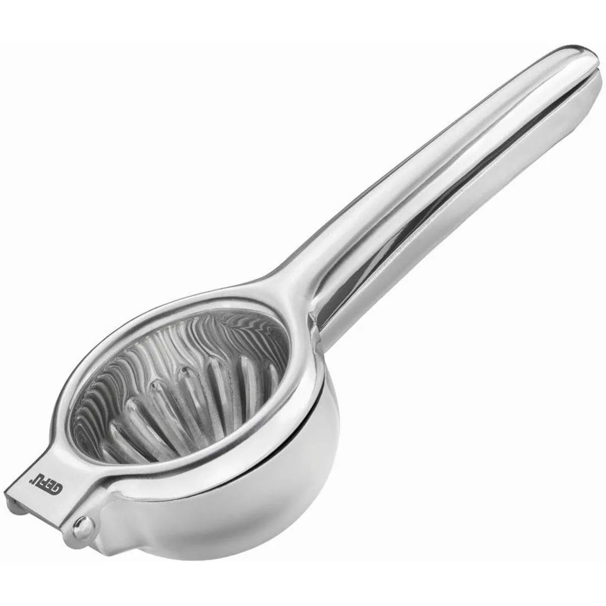 GEFU Zitruspresse LEMON, effizientes Hebelprinzip, tropffreier Ausguss, Edelstahl