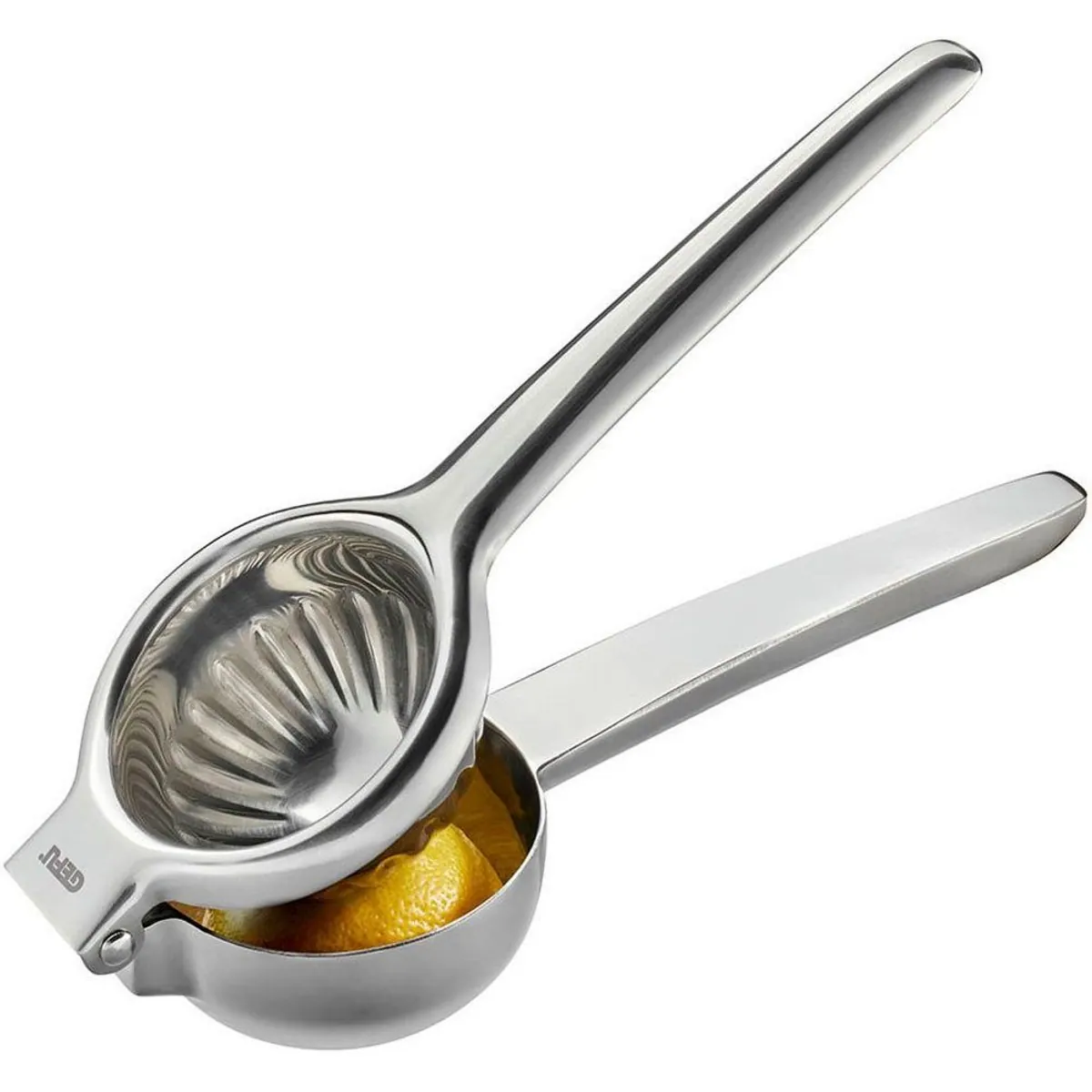 GEFU Zitruspresse LEMON, effizientes Hebelprinzip, tropffreier Ausguss, Edelstahl 3