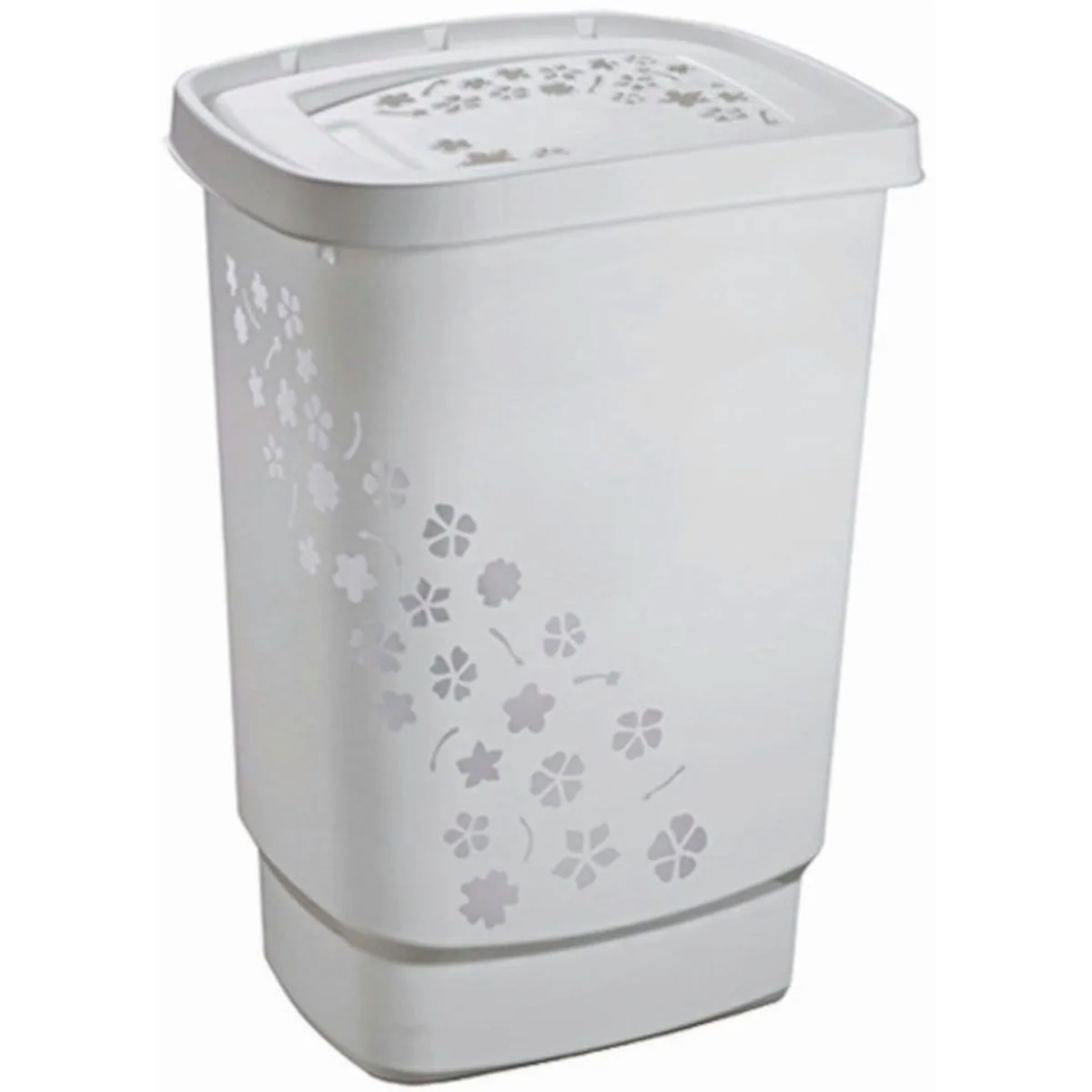Rotho Wäschekorb Flowers, 55 Liter, dekoratives Blumenmuster