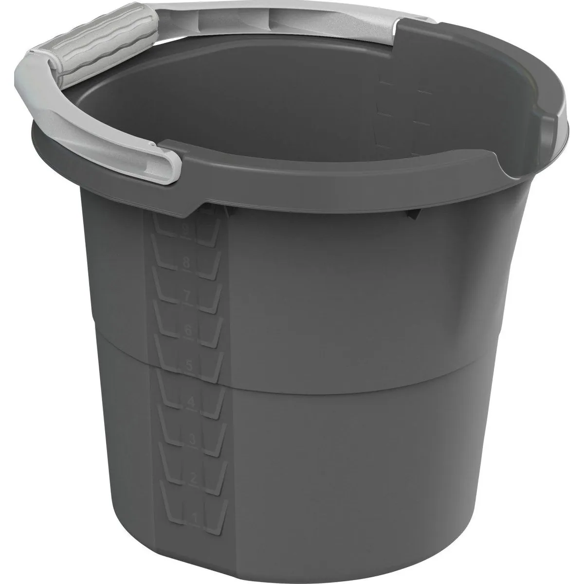 Rotho Eimer Daily, 10 L, anthrazit, mit Skala und Softgriff