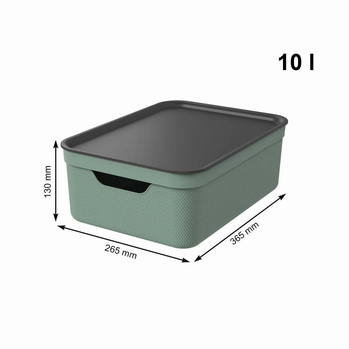 Rotho JIVE Aufbewahrungsbox 3er Set, stapelbar, 10L, mit Deckel 3