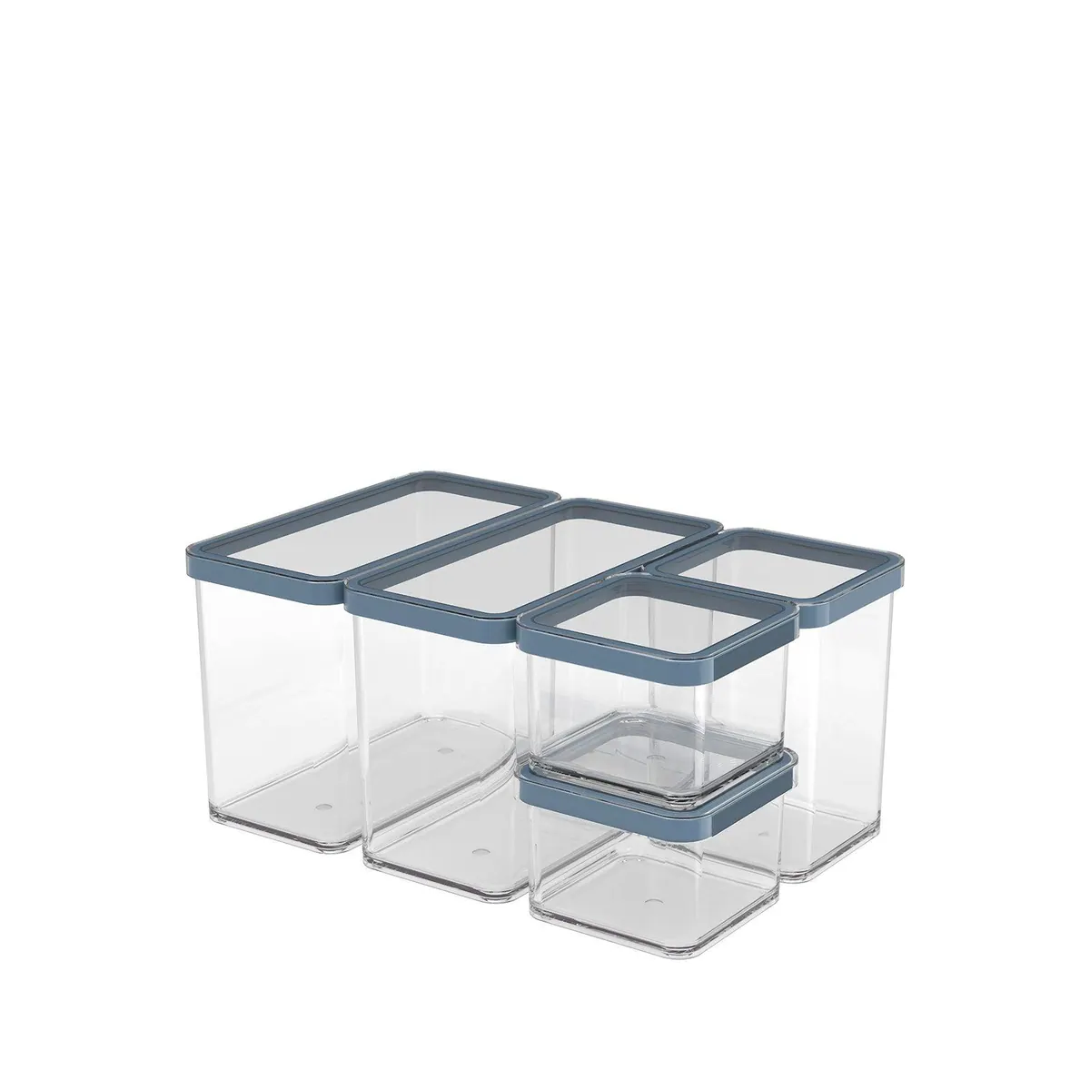 Rotho LOFT Vorratsdosen-Set 5-teilig, hohe Transparenz, aromadicht