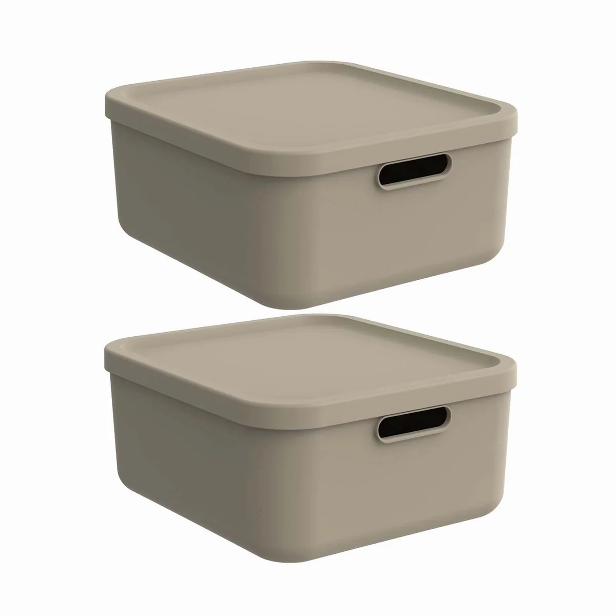 Rotho Albula Light Aufbewahrungsbox 2er-Set, 20 l Volumen, modernes Design, stapelbar