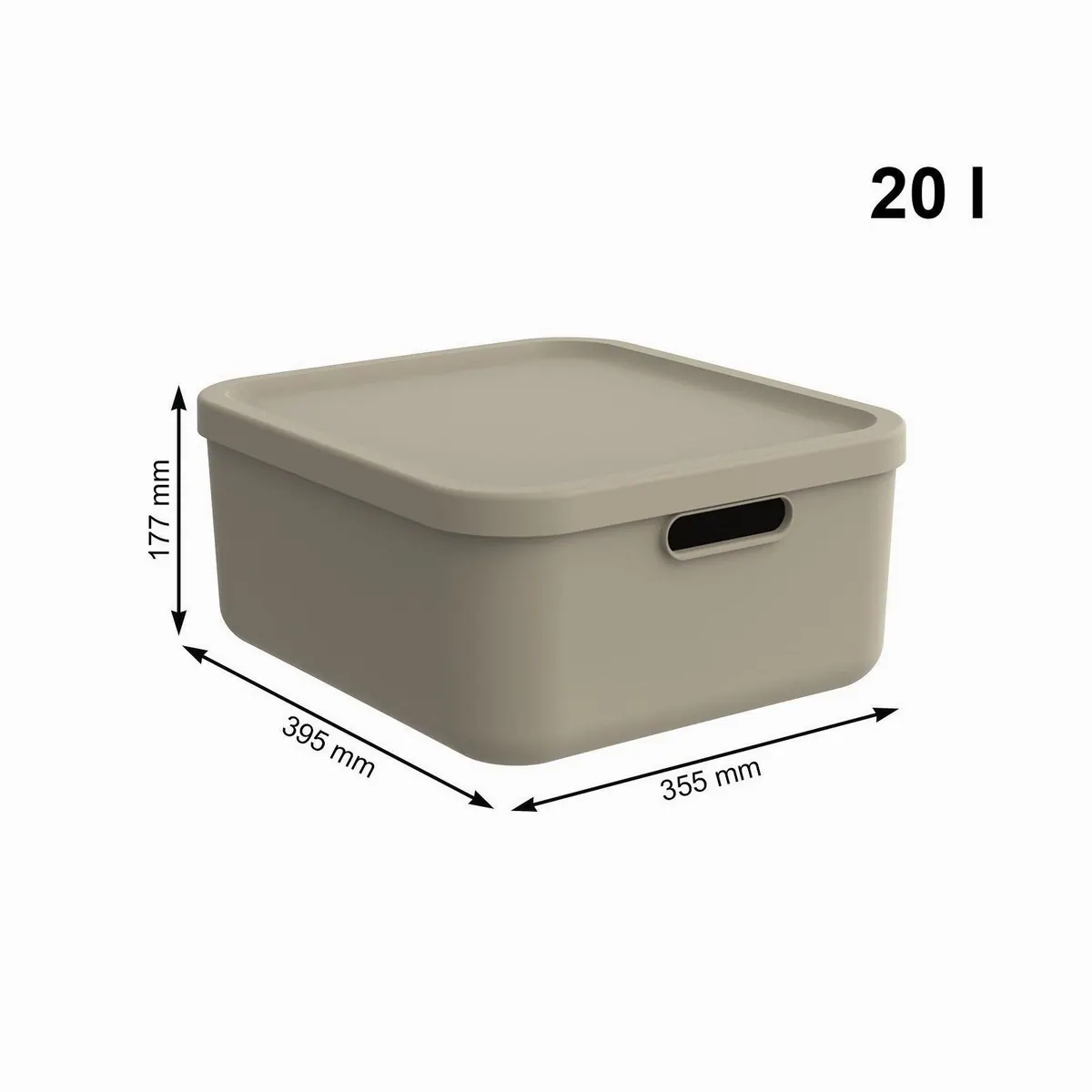 Rotho Albula Light Aufbewahrungsbox 2er-Set, 20 l Volumen, modernes Design, stapelbar 3