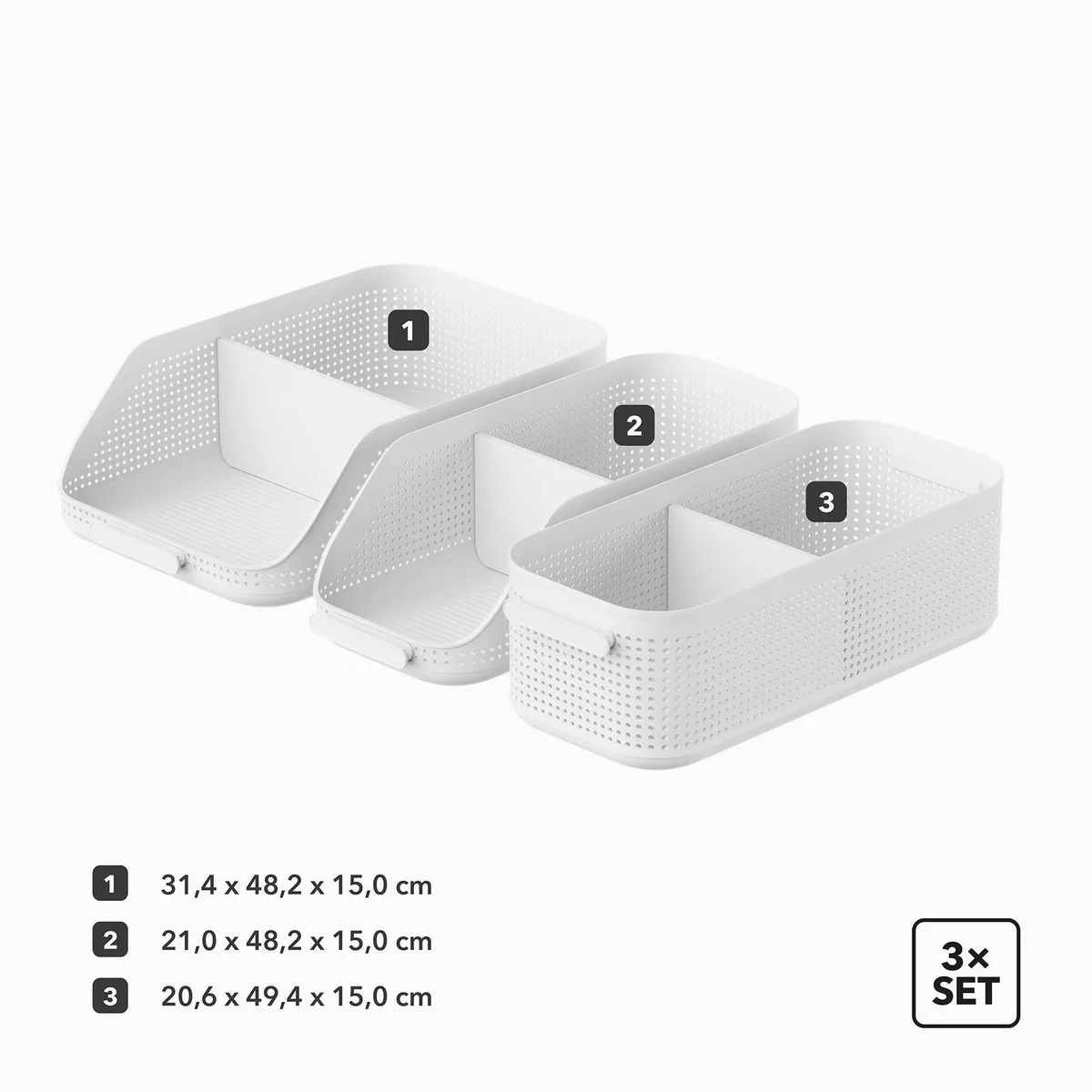 Rotho WOP Organizer Set, flexible Trennwände, stapelbar, belüftet 4