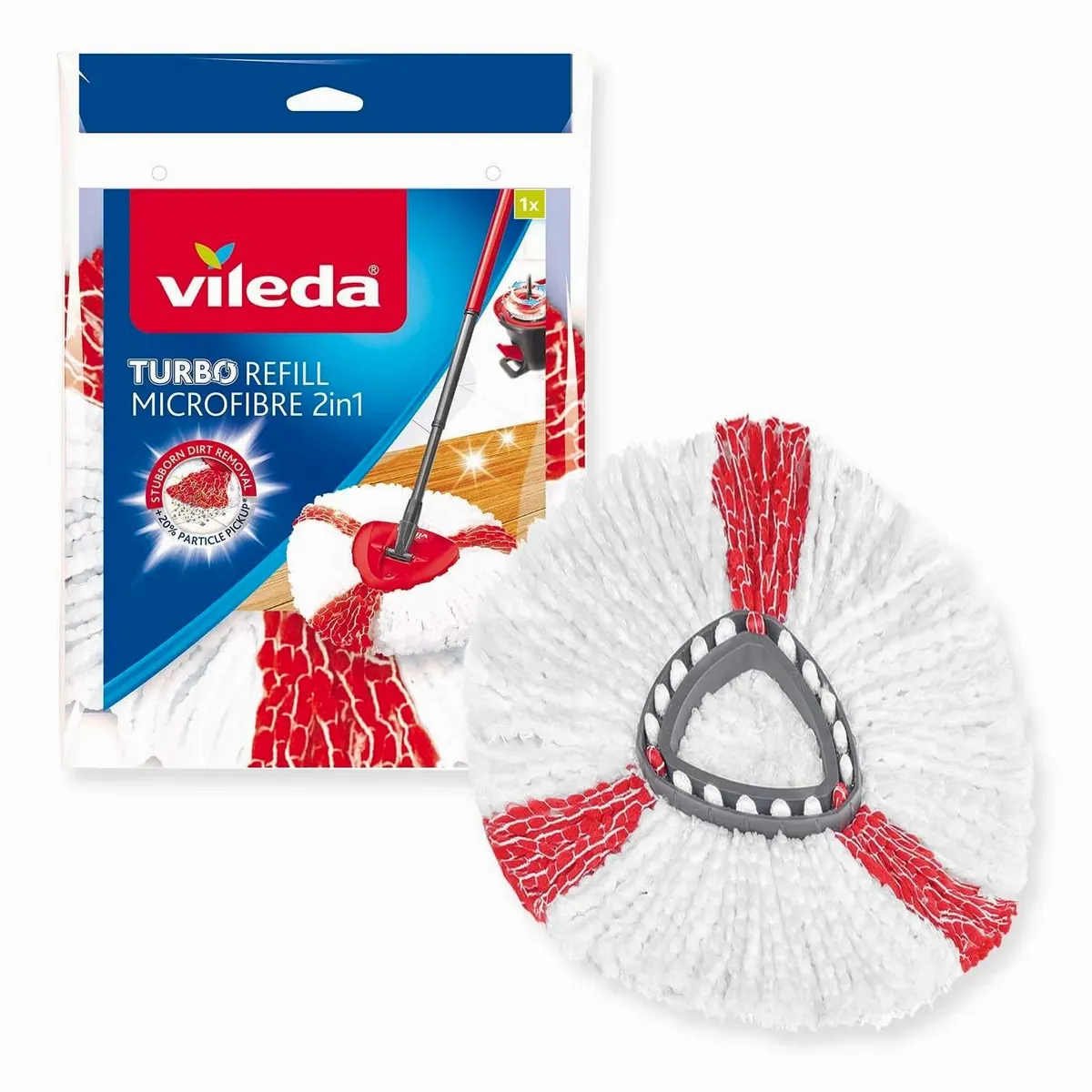 Vileda Turbo Haarentferner-Set, 2-in-1 Mikrofaser Moppköpfe für gründliche Reinigung 3