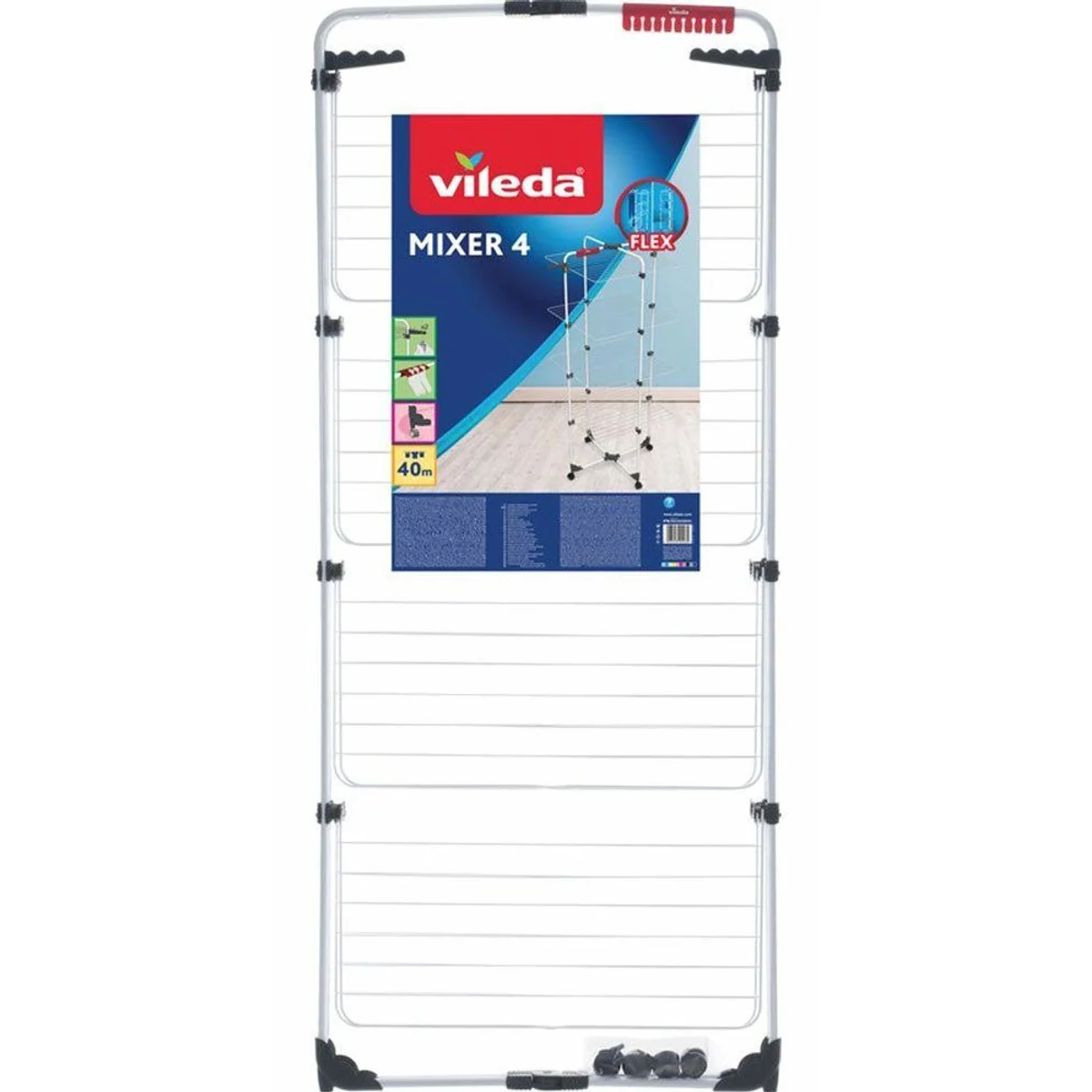 Vileda MIXER 4 Turmwäscheständer, platzsparend mit 40m Trockenlänge 3
