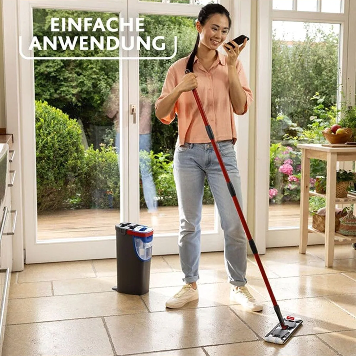 Vileda H2PrO Flachwischsystem, 100 % Trennung von Wasser, ergonomisches Design, Microfasertechnologie 2