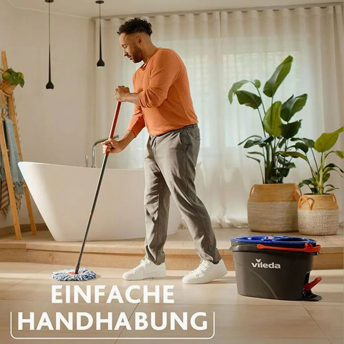 Vileda H2PrO Spin Mop Set, hygienische Bodenreinigung, innovatives Zweitanksystem 2