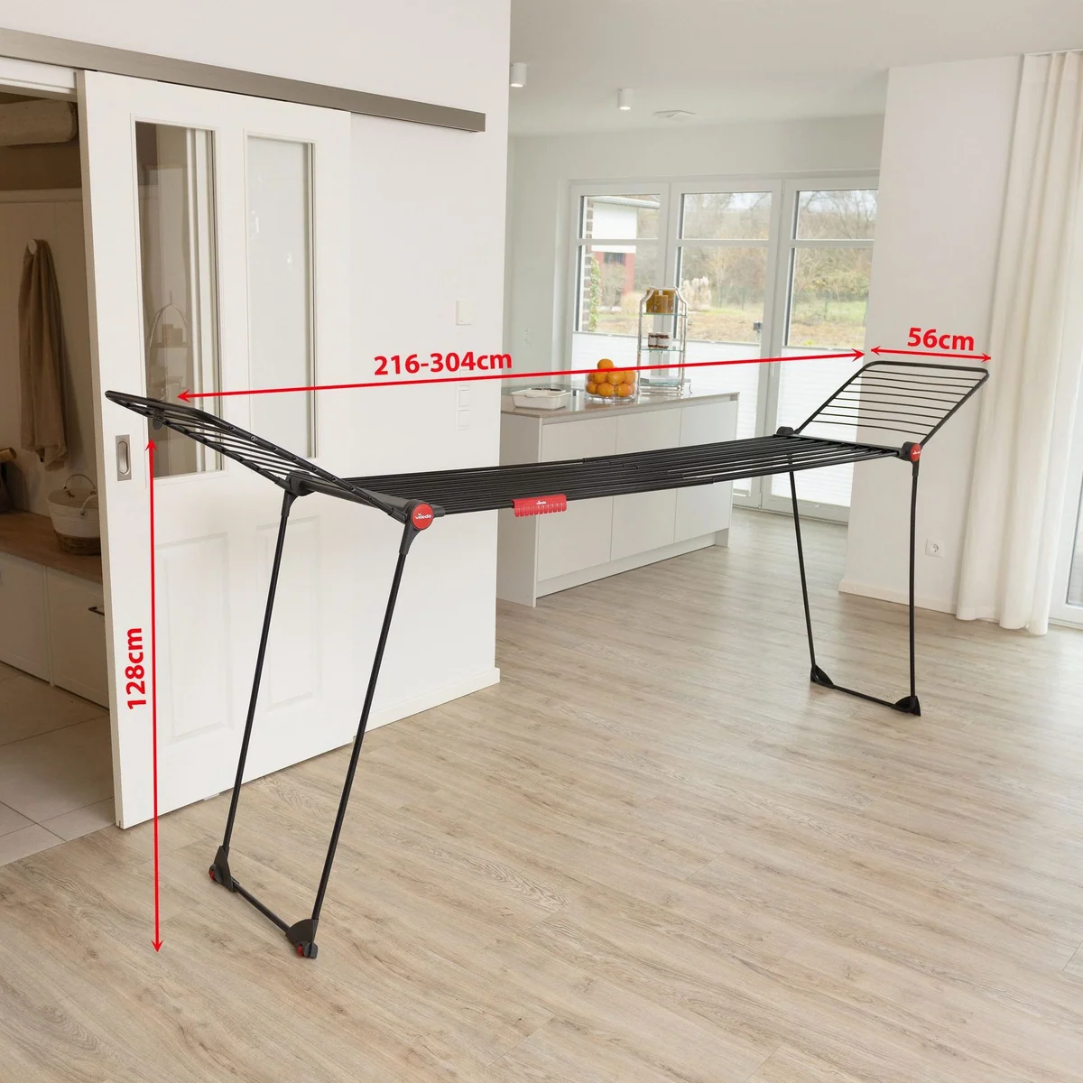 Vileda INFINITY Flex Ultimate Wäscheständer, ausziehbar bis 304 cm, 30 m Leinenlänge 3