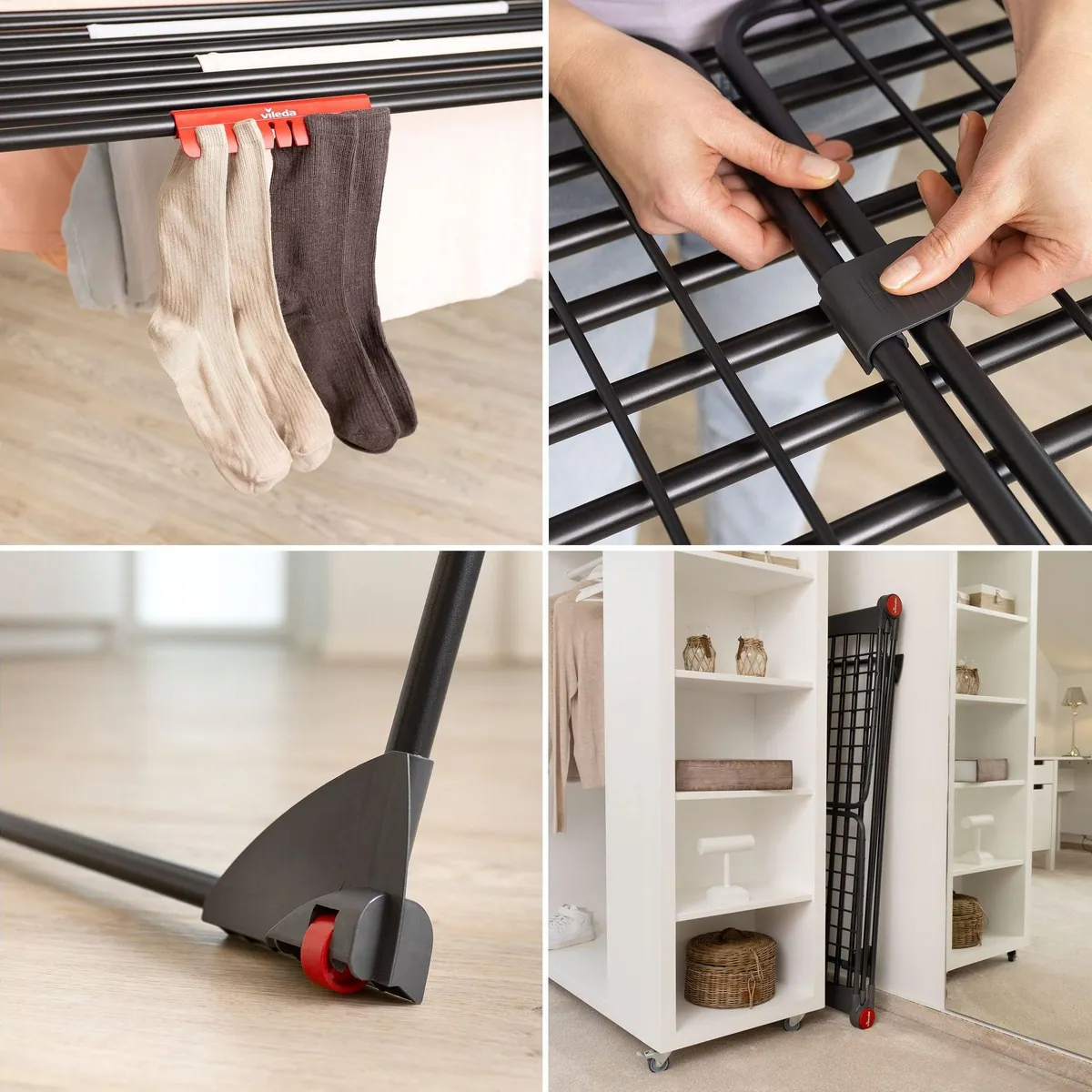 Vileda INFINITY Flex Ultimate Wäscheständer, ausziehbar bis 304 cm, 30 m Leinenlänge 4