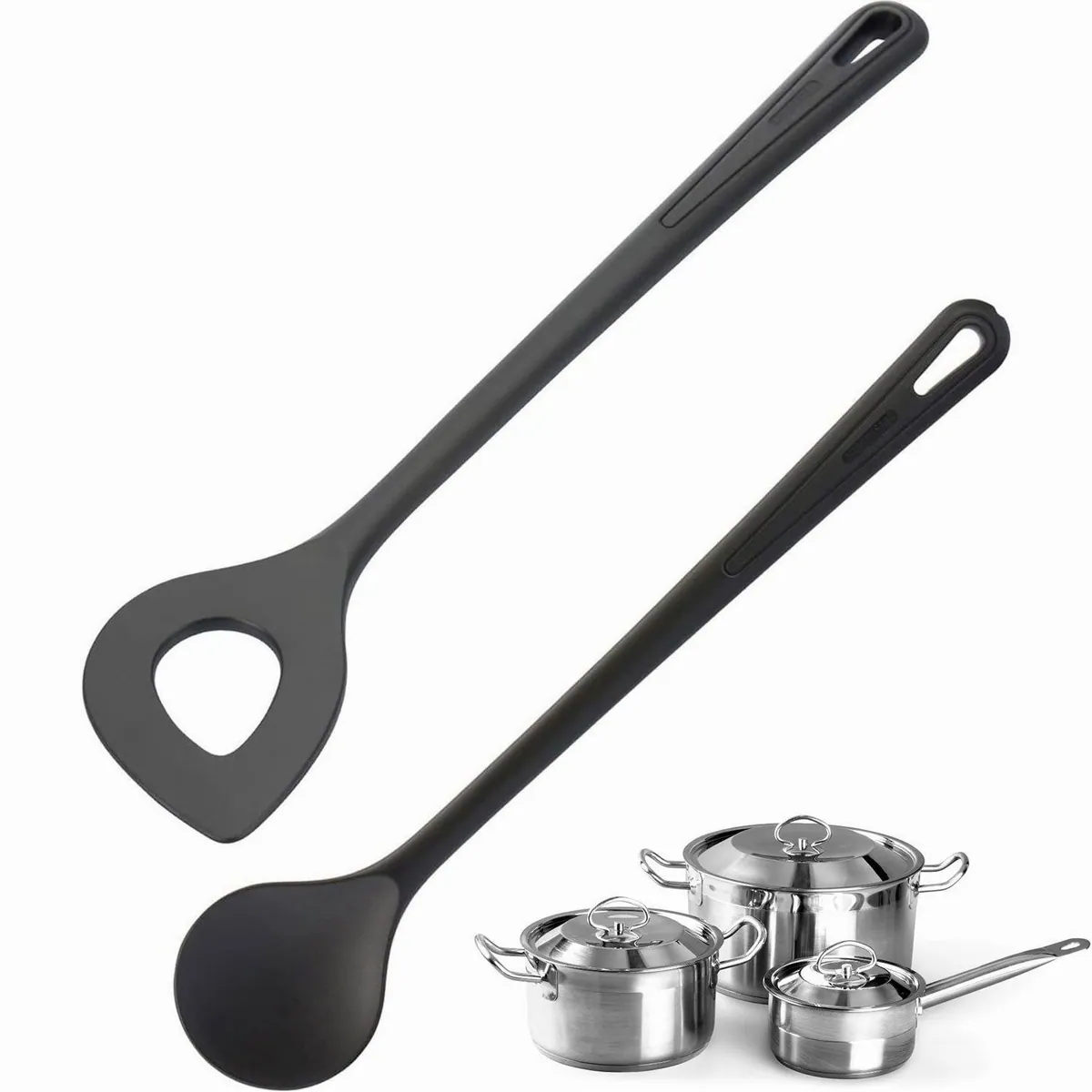 Westmark Kochlöffel Set, hitzebeständig bis 270 °C, spülmaschinengeeignet — ergonomisch, langlebig, klumpfreies Rühren