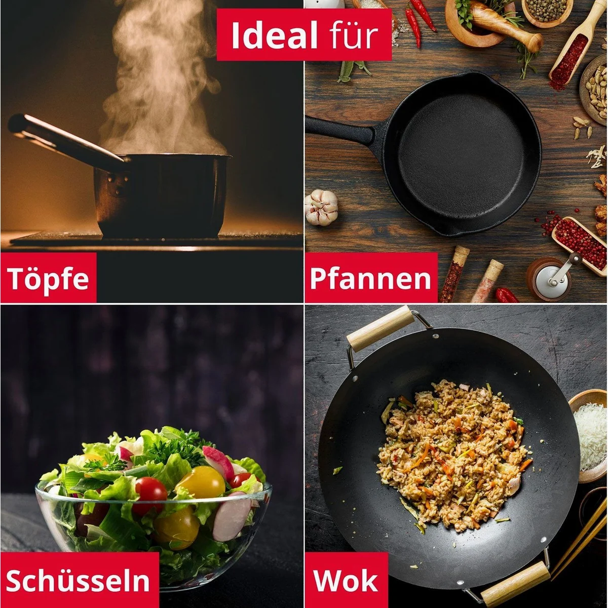 Westmark Kochlöffel Set, hitzebeständig bis 270 °C, spülmaschinengeeignet — ergonomisch, langlebig, klumpfreies Rühren 4