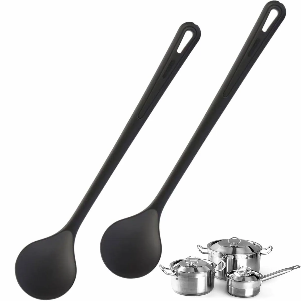Westmark Kochlöffel 2 Stück, hochhitzebeständig, ergonomischer Griff, spülmaschinengeeignet