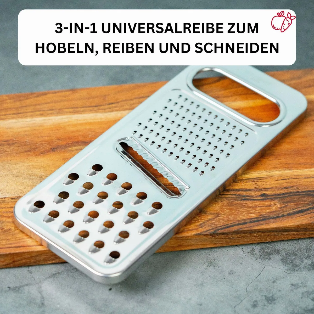 Westmark Multireibe 3 in 1, rostfreier Edelstahl, vielseitige Anwendungen 2
