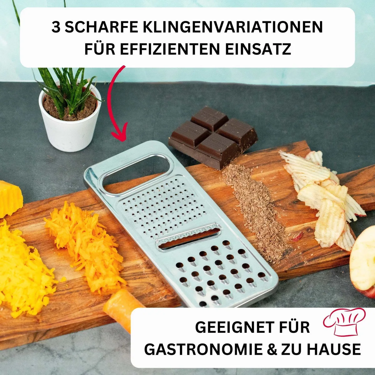 Westmark Multireibe 3 in 1, rostfreier Edelstahl, vielseitige Anwendungen 4