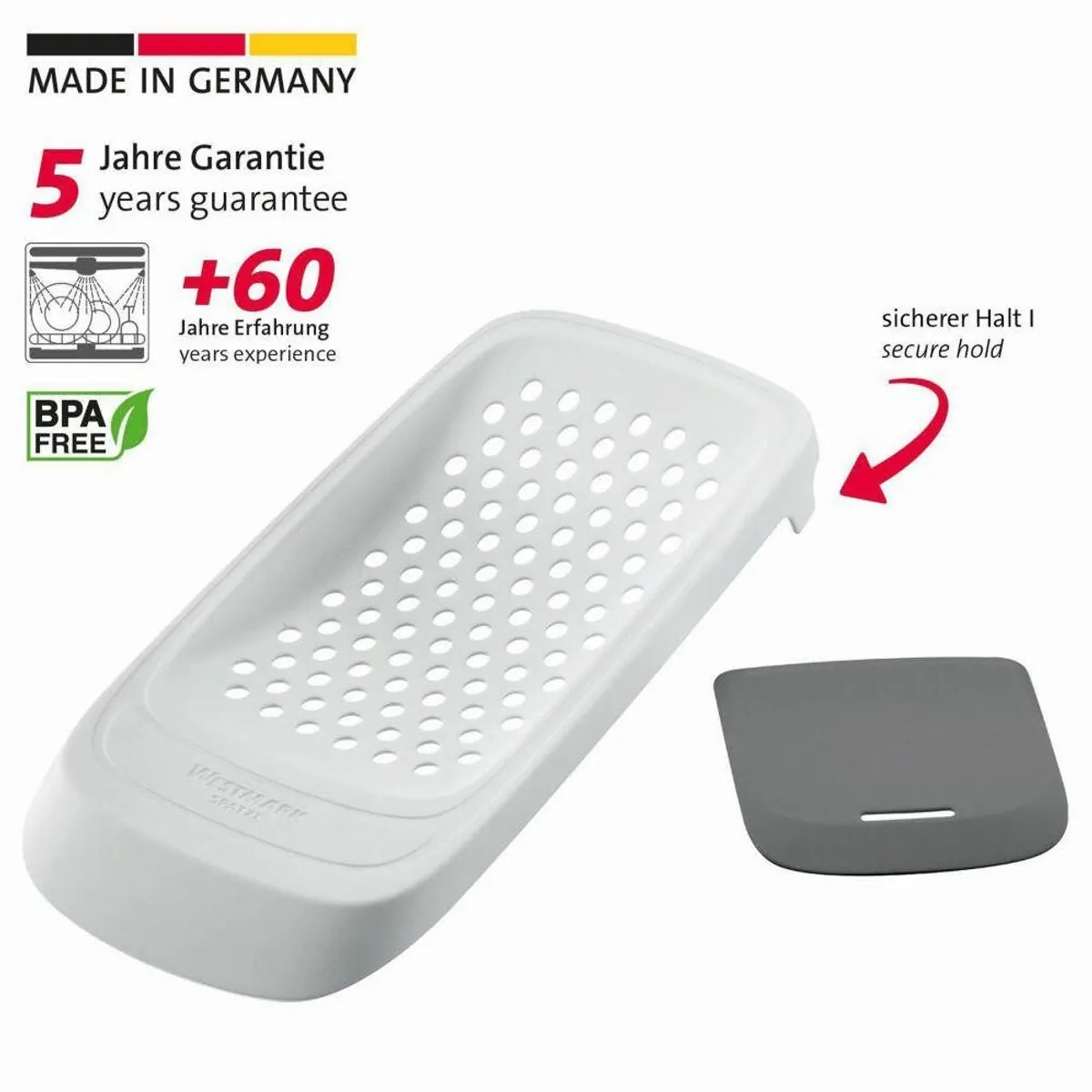 Westmark Spätzlereibe Spatzl, flexibler Schaber, robustes ABS 2